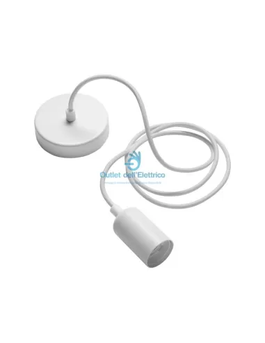 Suspension métallique Wiva 90070001, douille E27, blanc opaque